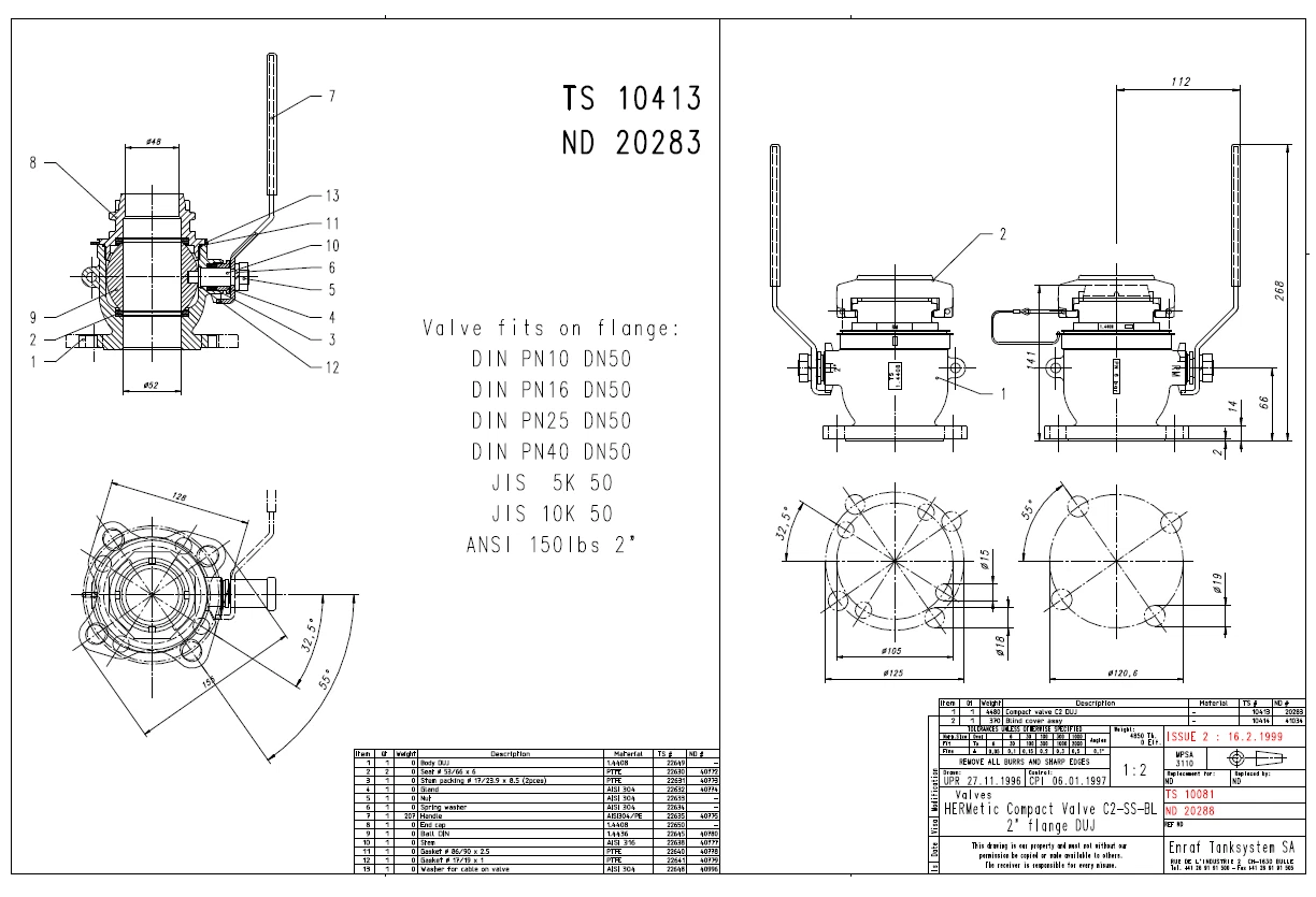 **NEW** Hermetic Compact Valve C2-SS-BL, 2" DUJ flange, blind cover P/N: TS10081 - Image 19